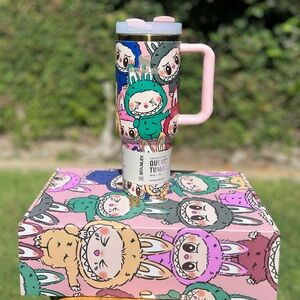 Labubu Stanley 40oz Quencher Cup with Straw and Straw Cover